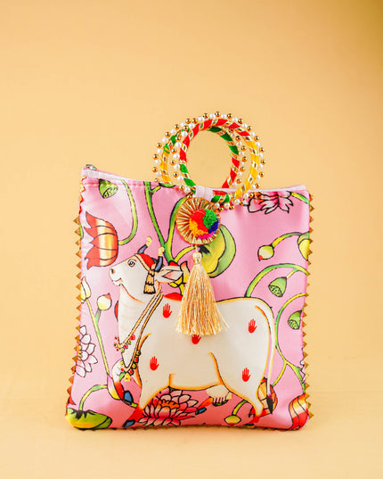 Multi Color - Pichwai Digital Printed Hand bags - WBG1450