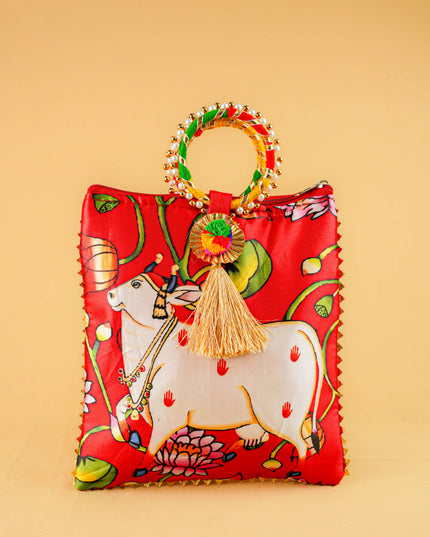 Multi Color - Pichwai Digital Printed Hand bags - WBG1450