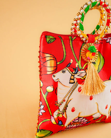 Multi Color - Pichwai Digital Printed Hand bags - WBG1450