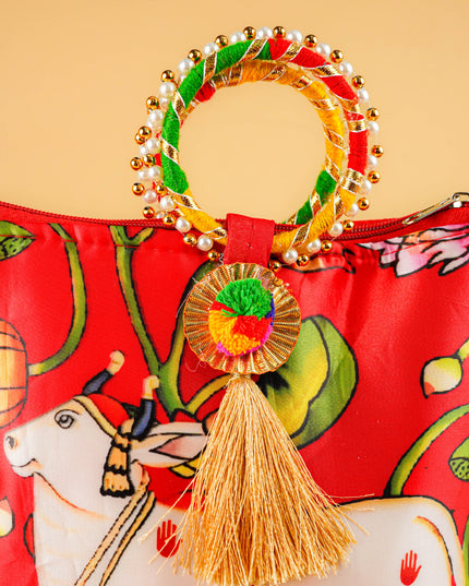 Multi Color - Pichwai Digital Printed Hand bags - WBG1450