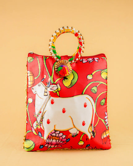 Multi Color - Pichwai Digital Printed Hand bags - WBG1450