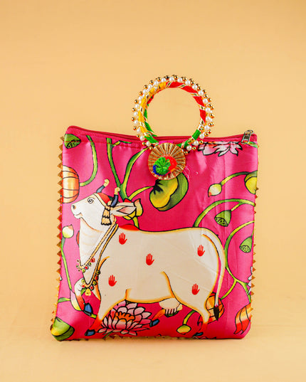 Multi Color - Pichwai Digital Printed Hand bags - WBG1450