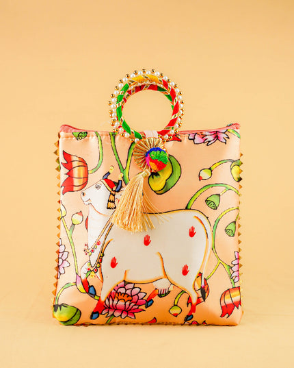 Multi Color - Pichwai Digital Printed Hand bags - WBG1450