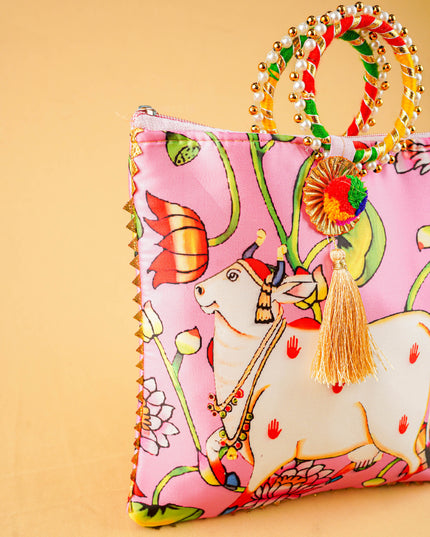 Multi Color - Pichwai Digital Printed Hand bags - WBG1450