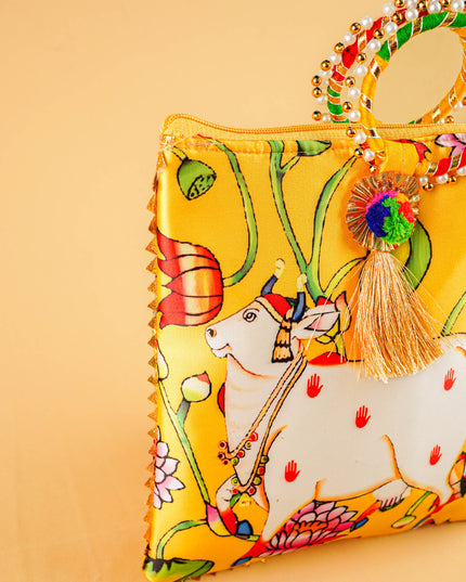 Multi Color - Pichwai Digital Printed Hand bags - WBG1450