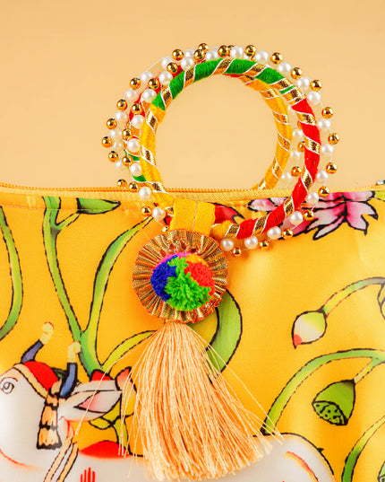 Multi Color - Pichwai Digital Printed Hand bags - WBG1450