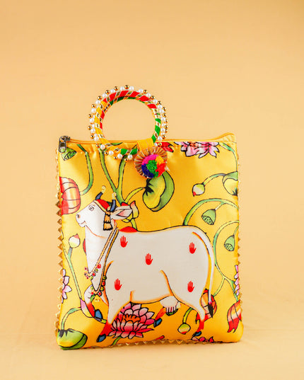 Multi Color - Pichwai Digital Printed Hand bags - WBG1450