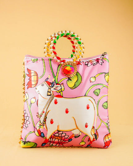 Multi Color - Pichwai Digital Printed Hand bags - WBG1450