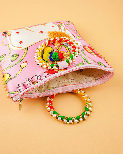 Multi Color - Pichwai Digital Printed Hand bags - WBG1450