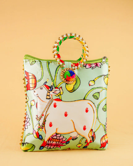 Multi Color - Pichwai Digital Printed Hand bags - WBG1450