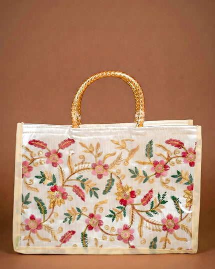 Handbag with Golden Sherwani Design - WBG1584
