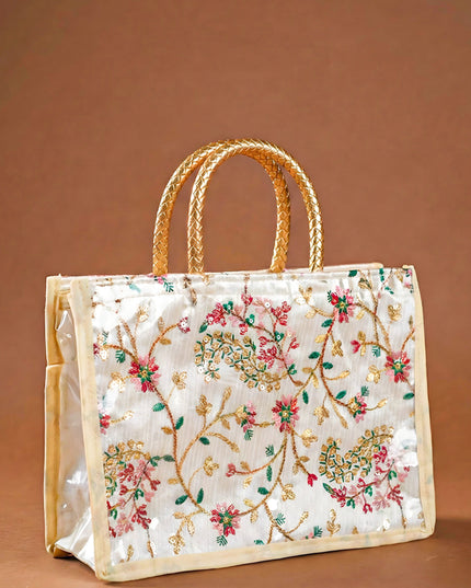 Handbag with Golden Sherwani Design - WBG1584