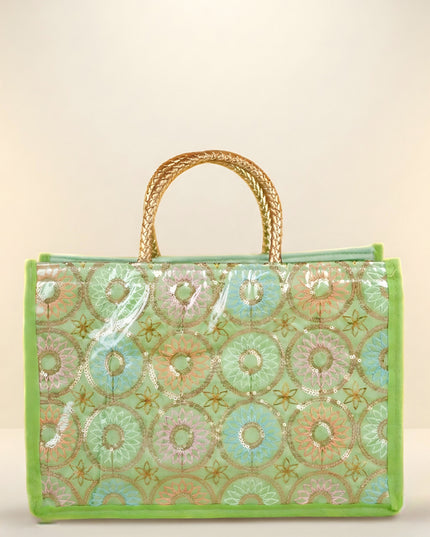 Handbag with Embroidery Design - Assorted - WBG1585