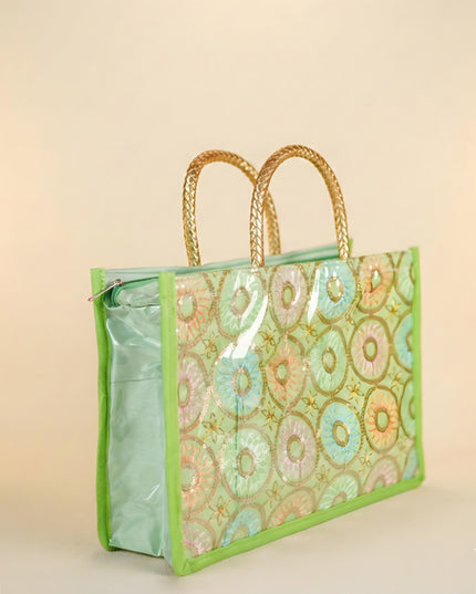 Handbag with Embroidery Design - Assorted - WBG1585