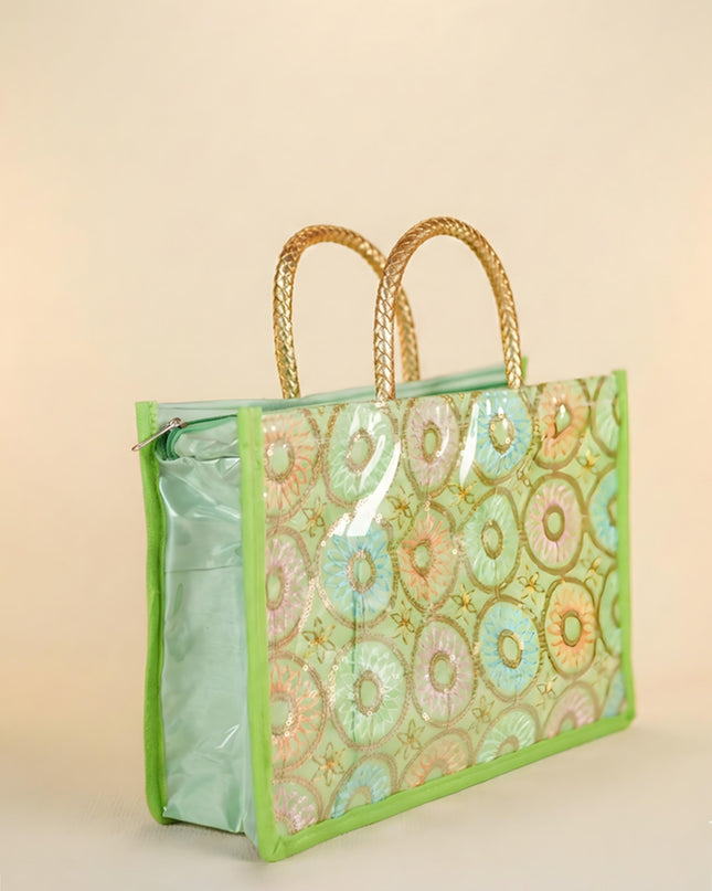 Handbag with Embroidery Design - Assorted - WBG1585