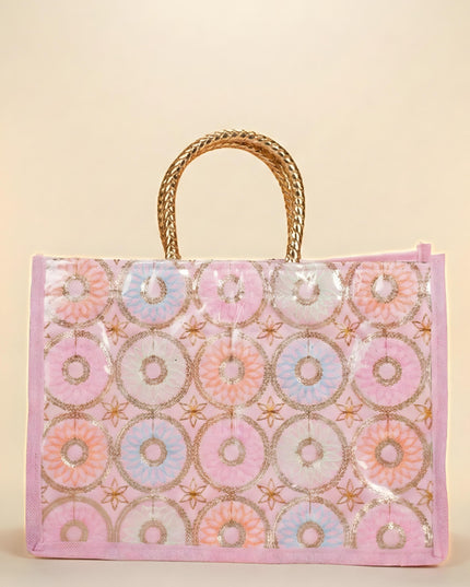 Handbag with Embroidery Design - Assorted - WBG1585