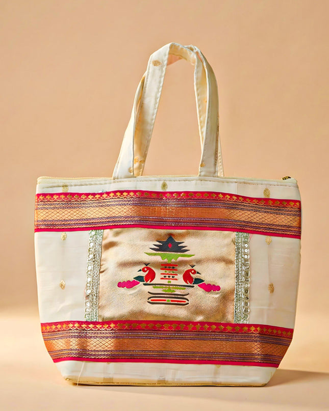 Handbag with Paithani Design - WBG1610