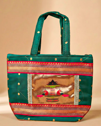 Handbag with Paithani Design - WBG1610