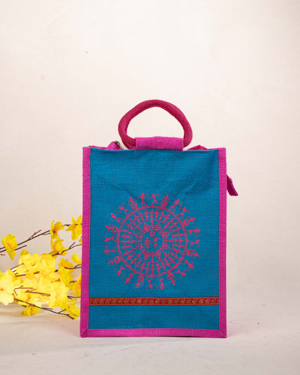 Jute Bag with Warli Print - WBG1697