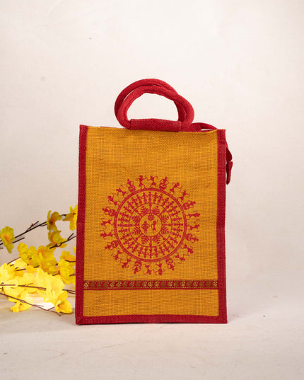 Jute Bag with Warli Print - WBG1697