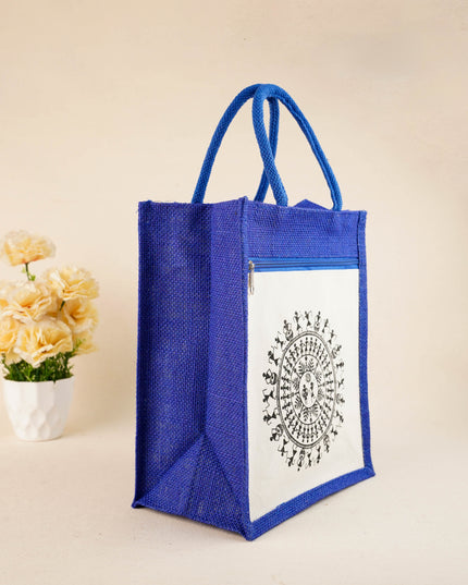 Jute Bag with Warli Print - WBG1699