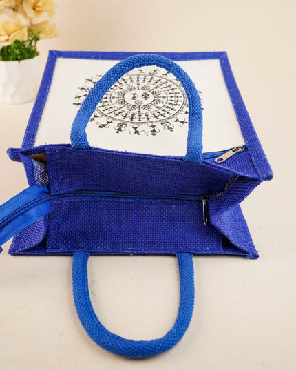 Jute Bag with Warli Print - WBG1699