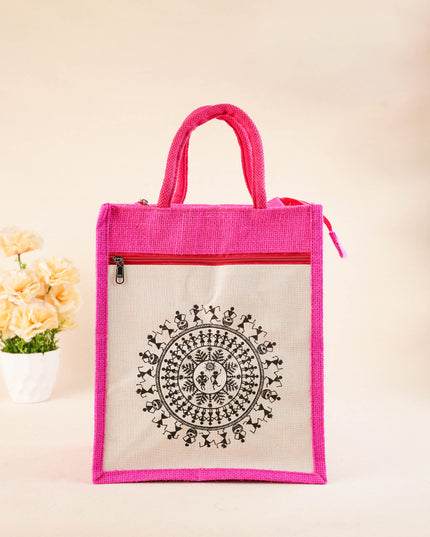 Jute Bag with Warli Print - WBG1699