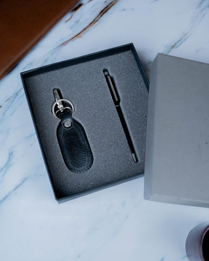 Gift Set - Leather Keychain with Pen - WBG1703