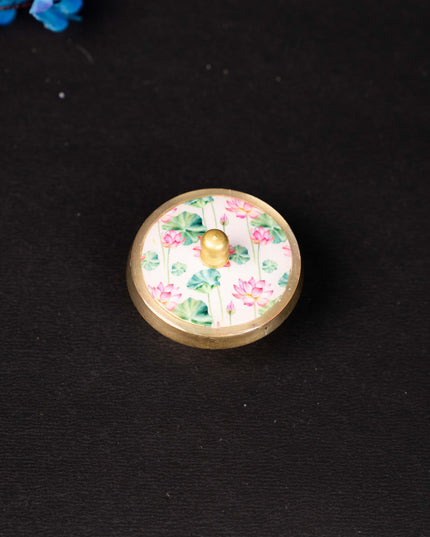 Brass Kumkum Dibbi - Pichwai - WBG1744