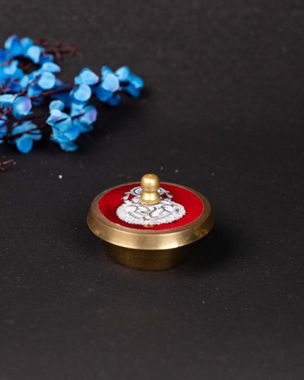 Brass Kumkum Dibbi - Madhubani - WBG1745