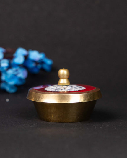 Brass Kumkum Dibbi - Madhubani - WBG1745