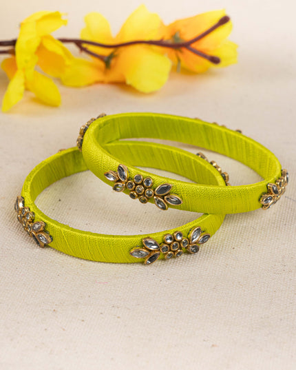 Silk Thread Bangles - Set of 2 - 2.8 inch - WBG1776-2