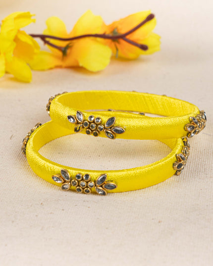 Silk Thread Bangles - Set of 2 - 2.8 inch - WBG1776-2