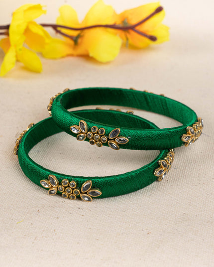 Silk Thread Bangles - Set of 2 - 2.8 inch - WBG1776-2