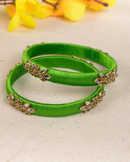 Silk Thread Bangles - Set of 2 - 2.8 inch - WBG1776-2