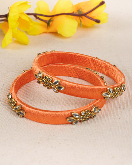 Silk Thread Bangles - Set of 2 - 2.8 inch - WBG1776-2