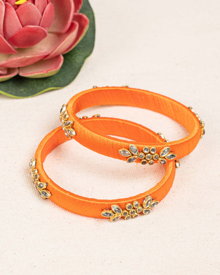 Silk Thread Bangles - Set of 2 - 2.6 inch - WBG1776-1