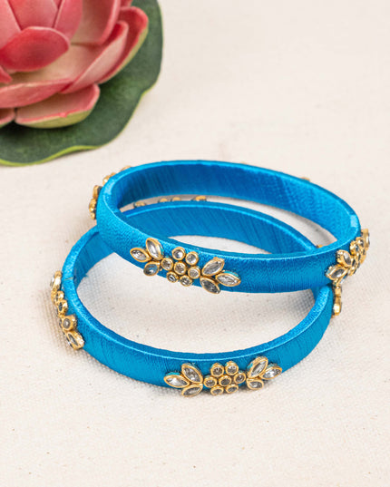 Silk Thread Bangles - Set of 2 - 2.6 inch - WBG1776-1