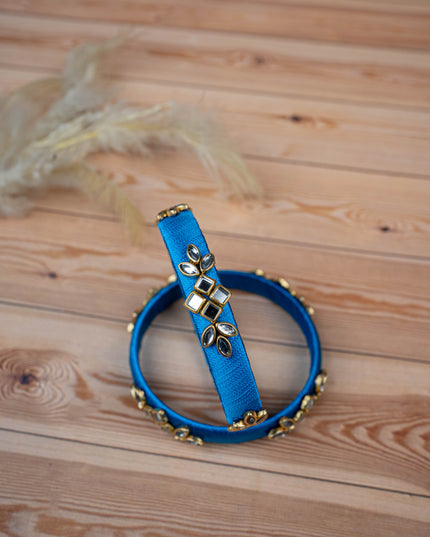 Silk Thread Bangles - Set of 2 - 2.4 inch - WBG1776-3