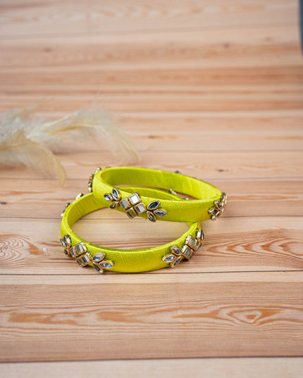 Silk Thread Bangles - Set of 2 - 2.4 inch - WBG1776-3