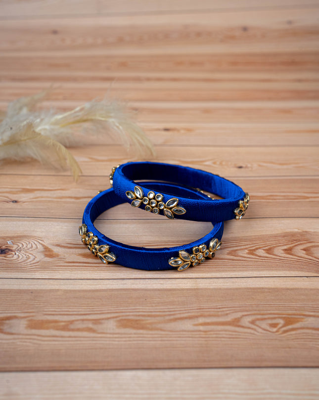 Silk Thread Bangles - Set of 2 - 2.4 inch - WBG1776-3