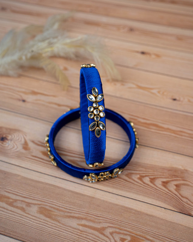 Silk Thread Bangles - Set of 2 - 2.4 inch - WBG1776-3