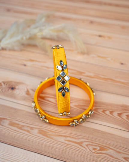 Silk Thread Bangles - Set of 2 - 2.4 inch - WBG1776-3