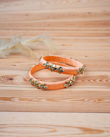 Silk Thread Bangles - Set of 2 - 2.4 inch - WBG1776-3