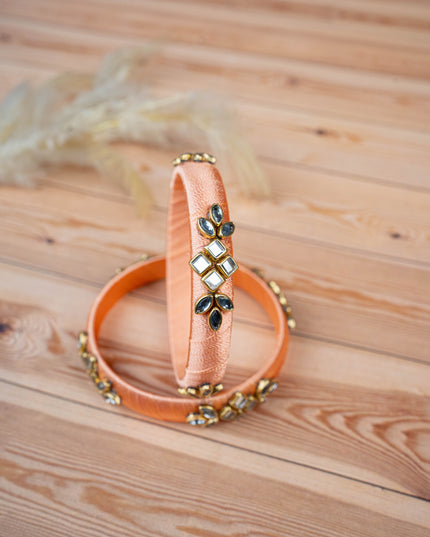 Silk Thread Bangles - Set of 2 - 2.4 inch - WBG1776-3
