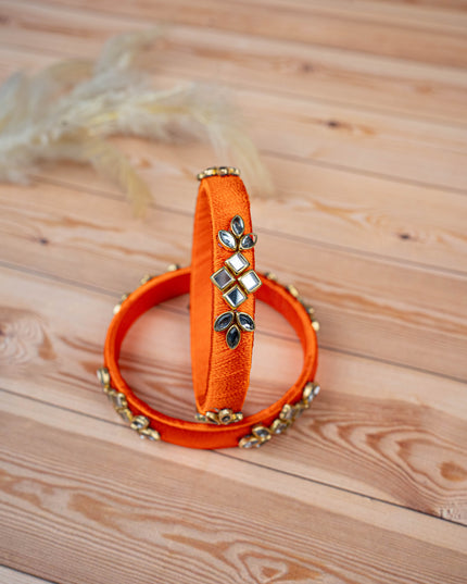 Silk Thread Bangles - Set of 2 - 2.4 inch - WBG1776-3