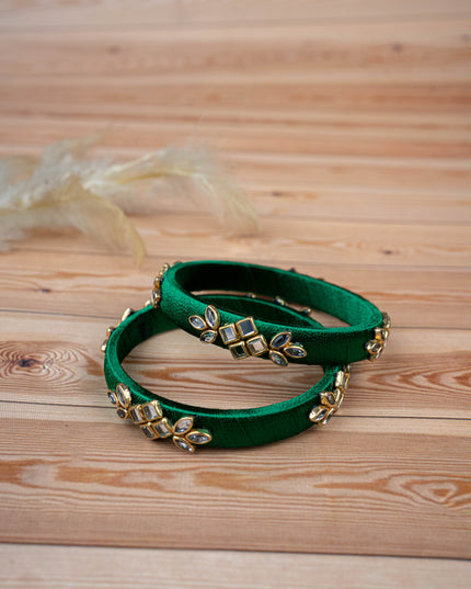 Silk Thread Bangles - Set of 2 - 2.4 inch - WBG1776-3