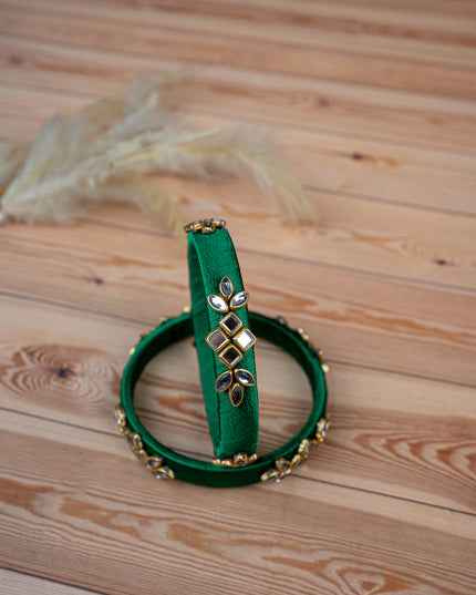 Silk Thread Bangles - Set of 2 - 2.4 inch - WBG1776-3