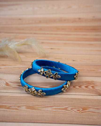 Silk Thread Bangles - Set of 2 - 2.4 inch - WBG1776-3