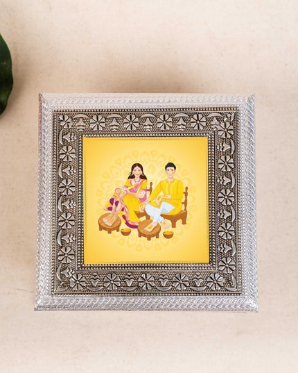 Customized - Meenakari Dry Fruit Box - 6x6 inch - Baby Shower - WBG1781